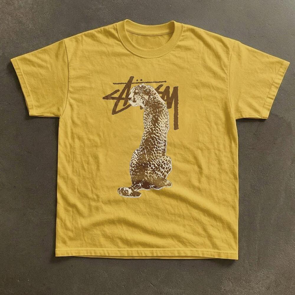Gildan Stussy Cheetah  Graphic T-Shirt